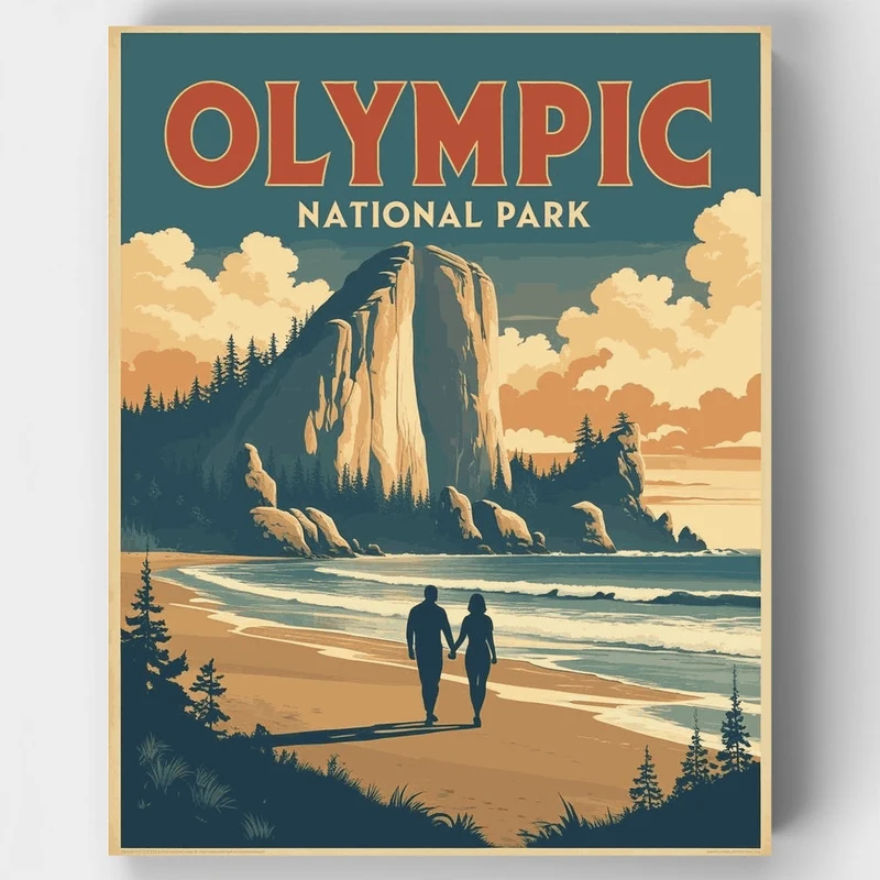 Olympic National Park Coastal Cliffs & Beach Walk - Paint by Numbers Kit