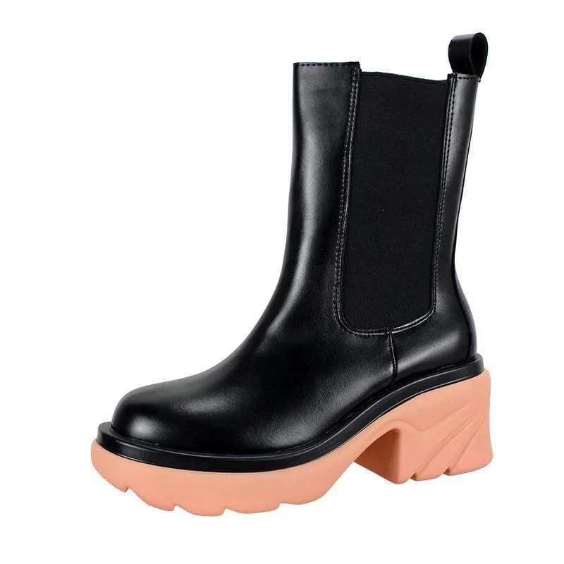 Gothic Punk Wedge Chelsea Boots für Damen