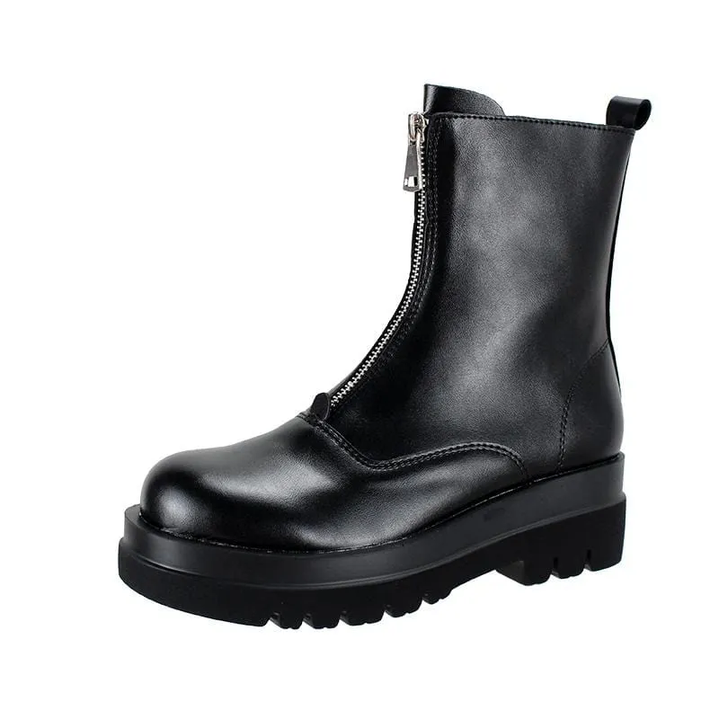 Gothic Punk-Chelsea-Stiefel mit Reißverschluss für Damen