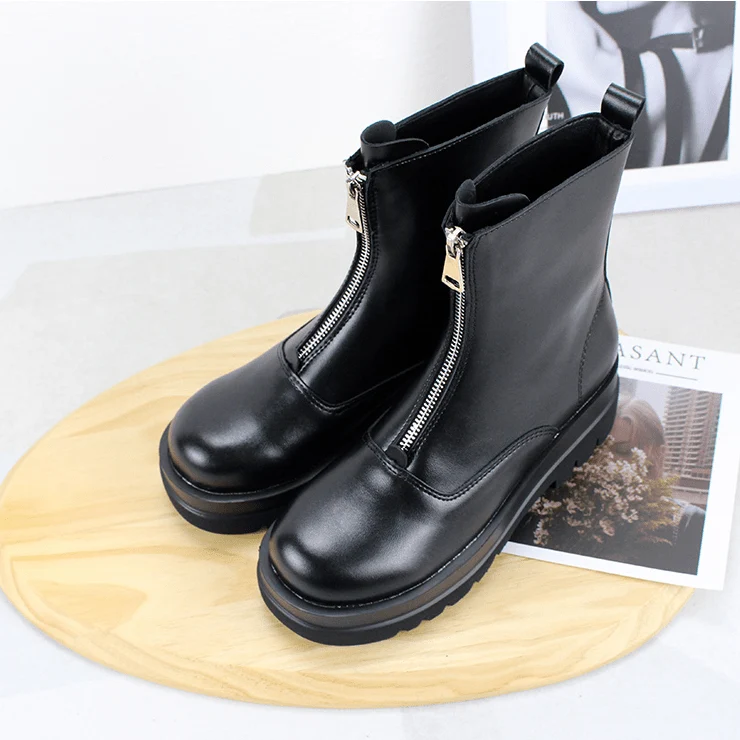 Gothic Punk-Chelsea-Stiefel mit Reißverschluss für Damen