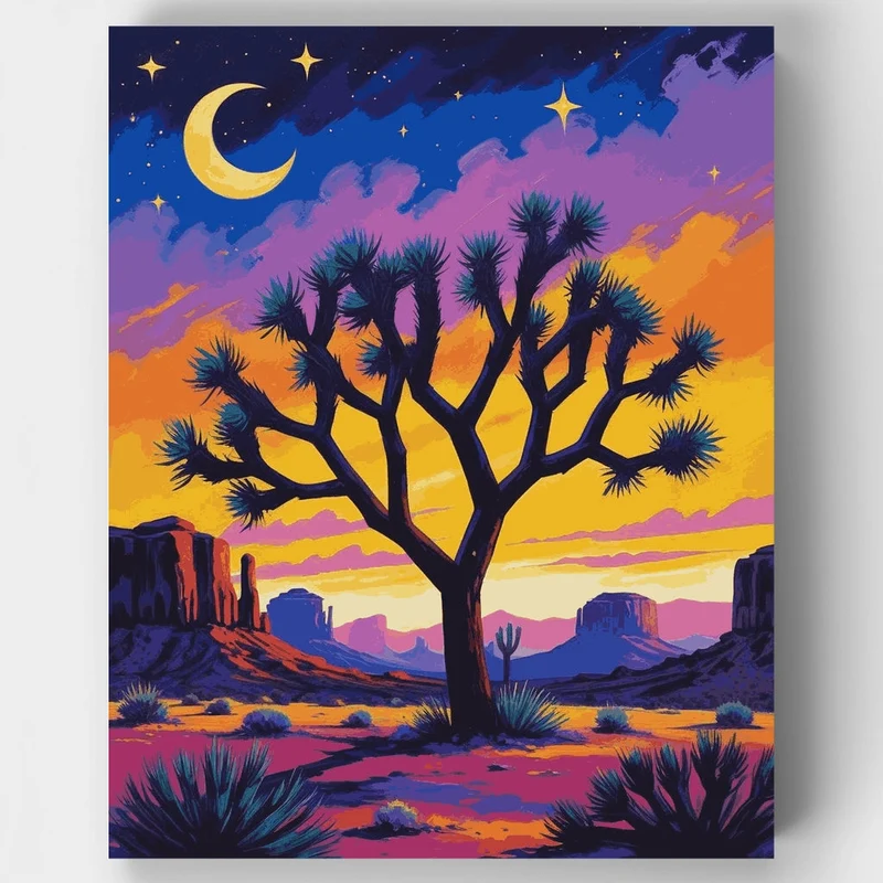 Joshua Tree National Park Starry Night Desert - Paint by Numbers Kit