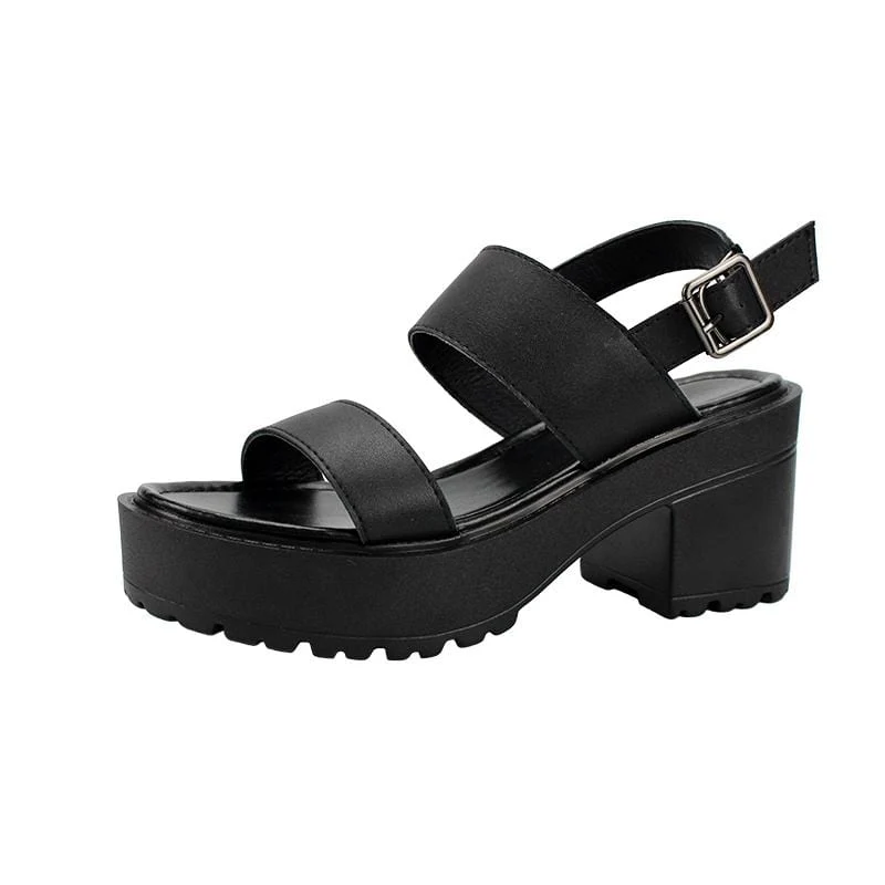 Damen Gothic Punk Plateausandalen mit offener Zehenpartie