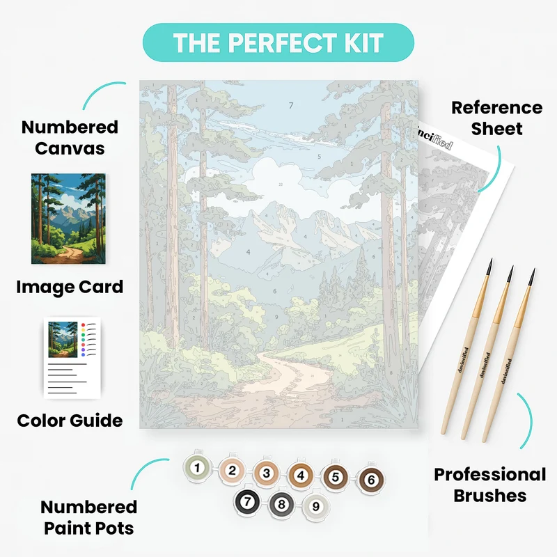 Great Smoky Mountains National Park Forest Trail - Paint by Numbers Kit