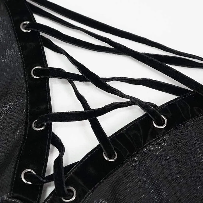 Gothic Kleid mit tiefem Schulterausschnitt für Damen