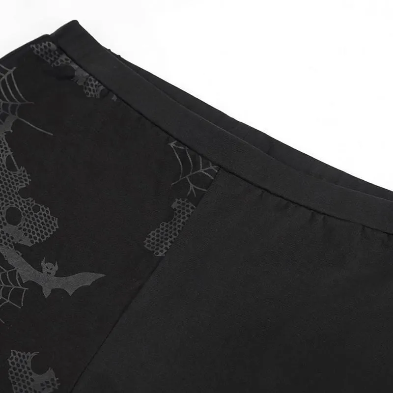 Gothic-Hosen mit Spinnweben-Print für Damen
