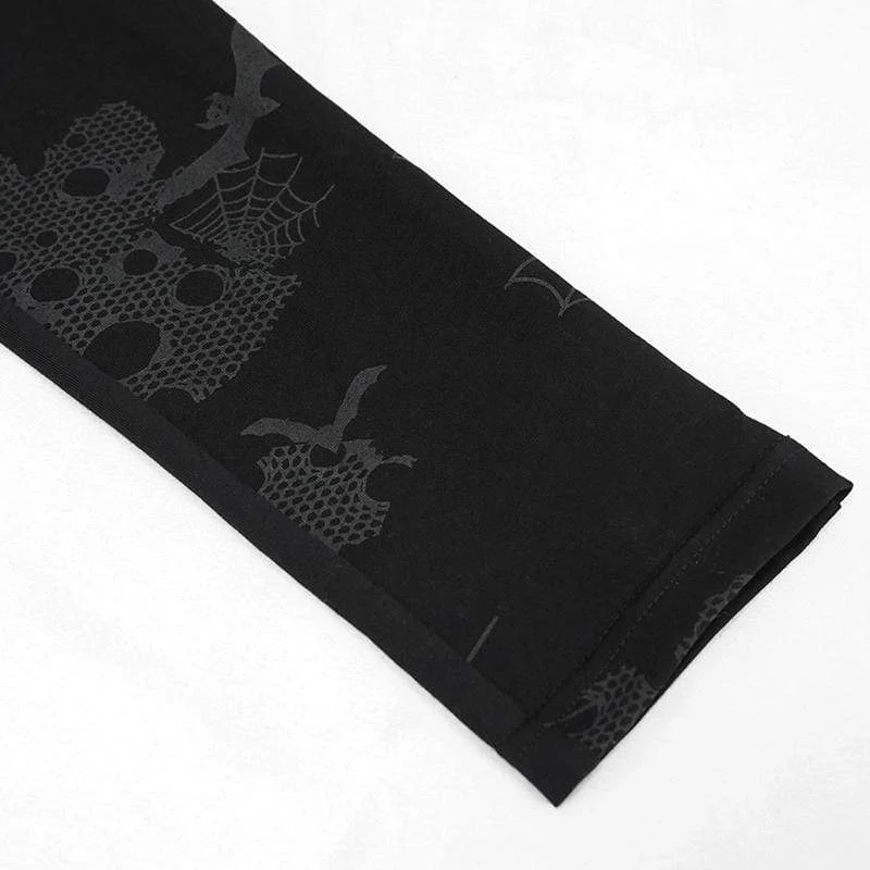 Gothic-Hosen mit Spinnweben-Print für Damen