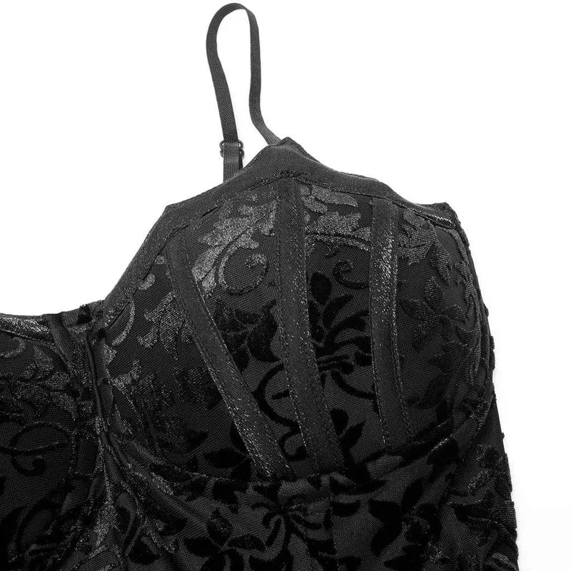 Damen-Hochzeitskleid im Gothic-Stil mit Riemchen und Rüschen im Lagen-Stil
