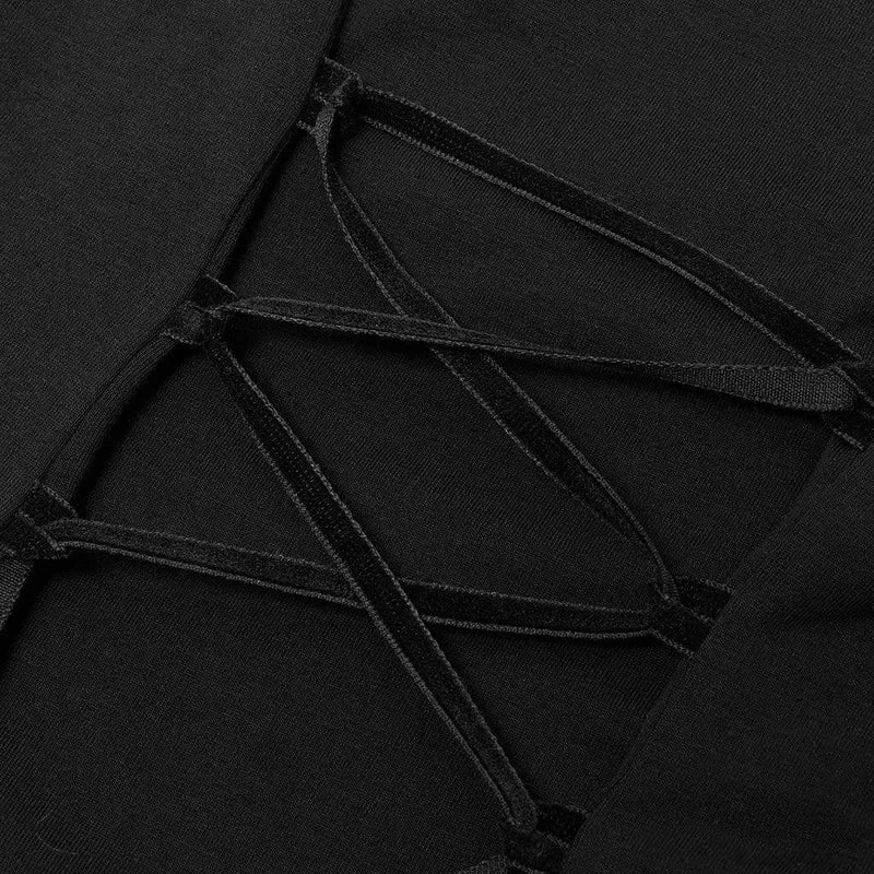 Schulterfreies Gothic-Hemd mit Hornärmeln für Damen