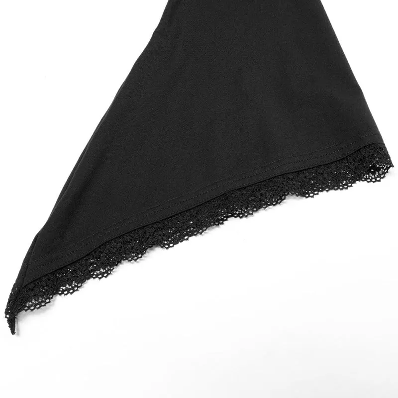 Schulterfreies Gothic-Hemd mit Hornärmeln für Damen