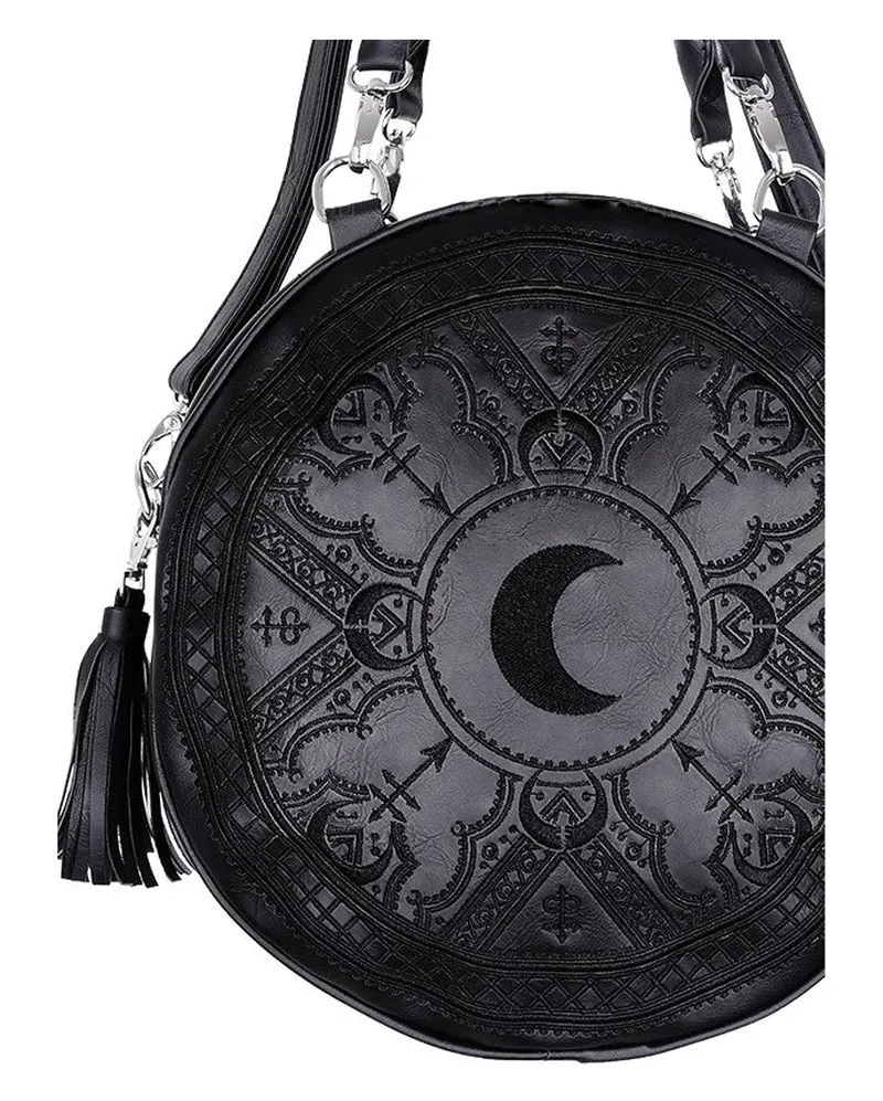 Runde Henna Gothic Handtasche schwarz