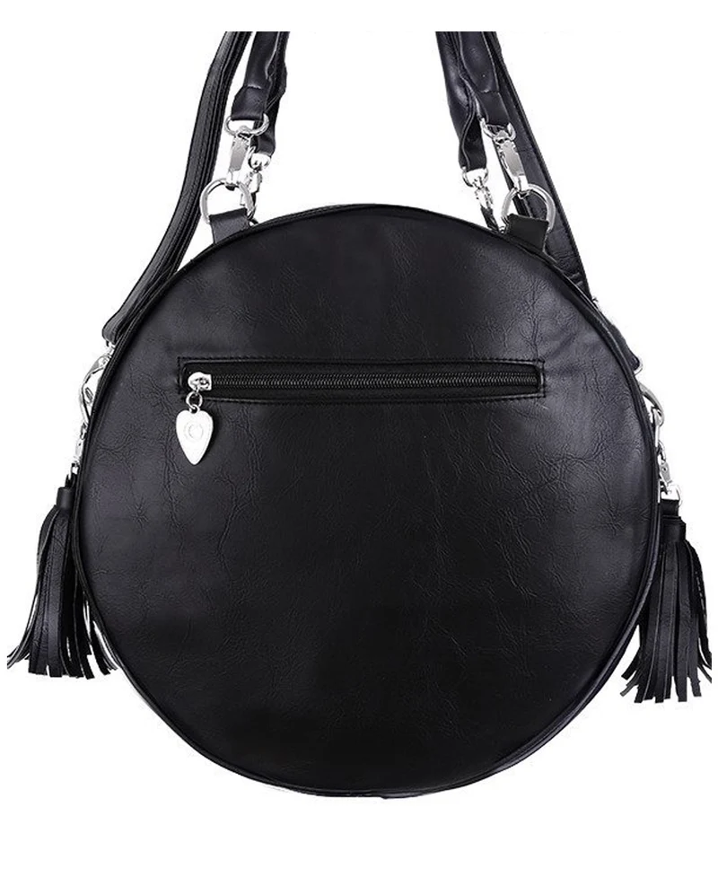 Runde Henna Gothic Handtasche schwarz