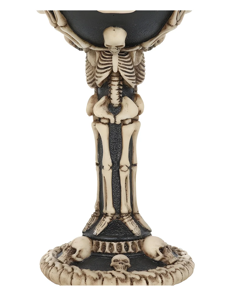 Totenkopf Kelch mit 3 Totenschädeln & Knochen als Motiv 19cm