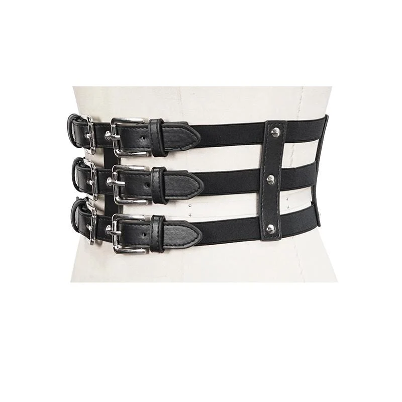 Gothic Cutout Schnallen für Damen Kunstledergürtel