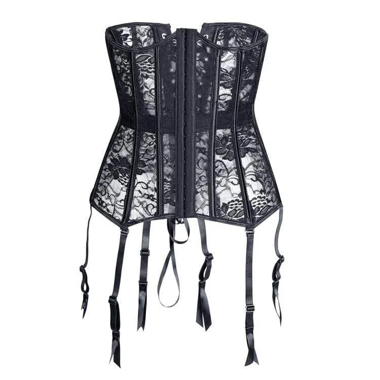 Damen Gothic Lace transparentes Unterbrustkorsett
