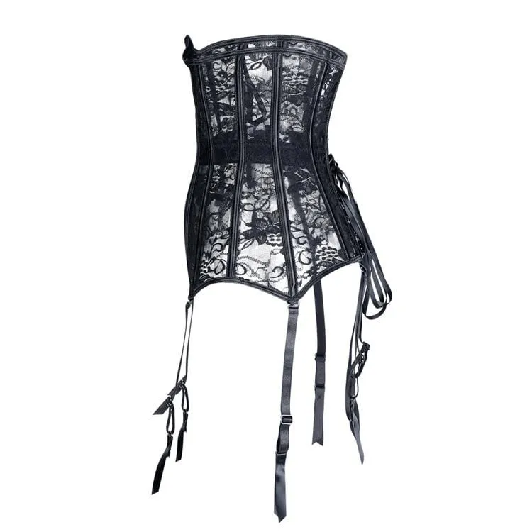 Damen Gothic Lace transparentes Unterbrustkorsett