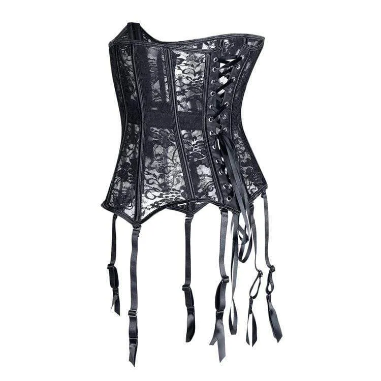 Damen Gothic Lace transparentes Unterbrustkorsett