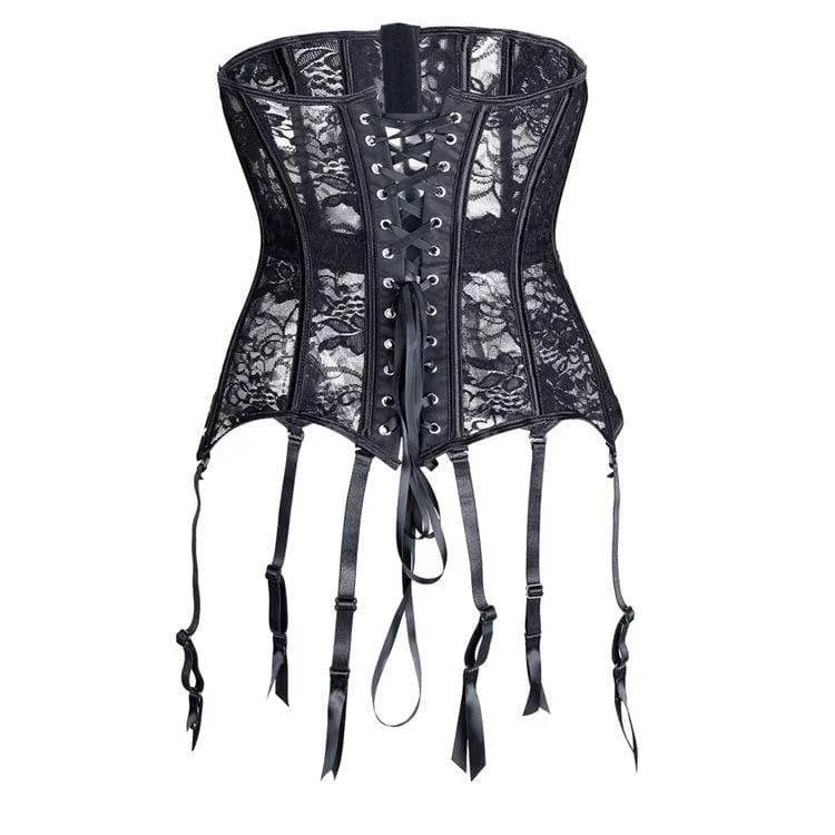 Damen Gothic Lace transparentes Unterbrustkorsett