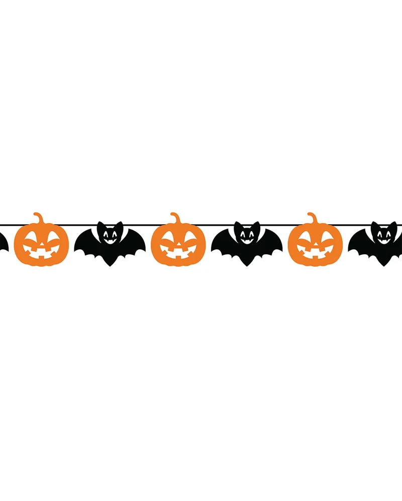 Halloween Kürbis & Fledermaus Girlande 300cm