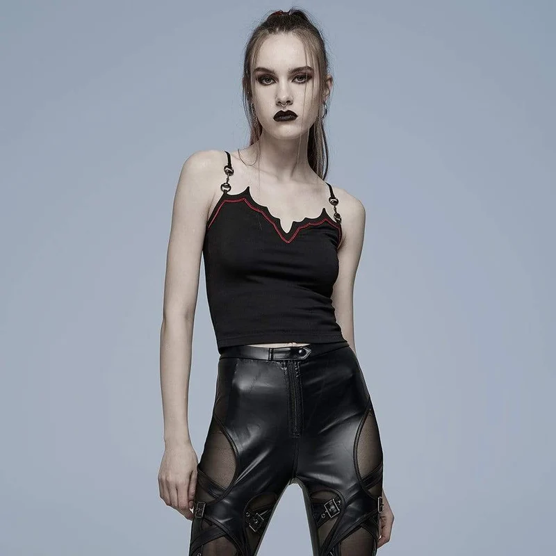 Damen Punk Slim Fit Tanktop mit Fledermaus