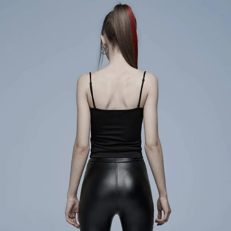 Damen Punk Slim Fit Tanktop mit Fledermaus