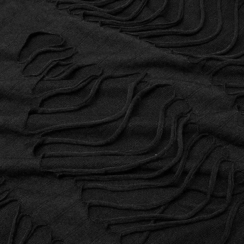 Herren Gothic Ripped Double-Layer Black Shirt