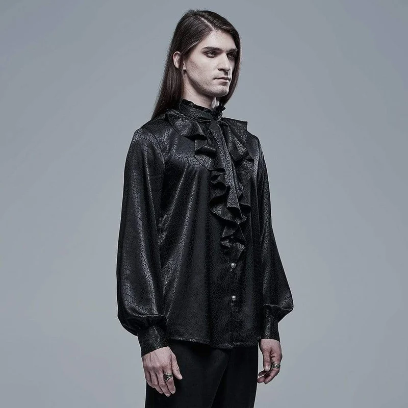 Herren Gothic Rüschen Puffärmelloses Hemd