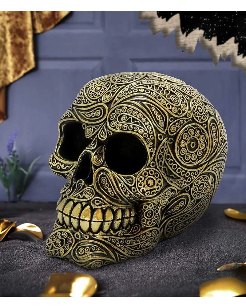 Paisley Black & Gold Totenkopf 15cm