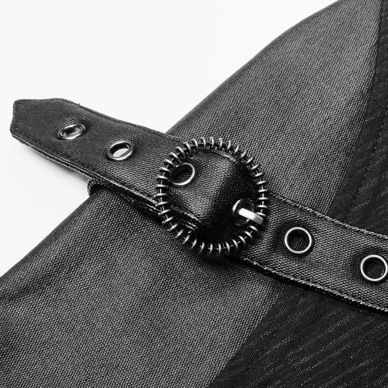 Damen Punk-Rock mit seitlichen Schlitzen und Schnallen