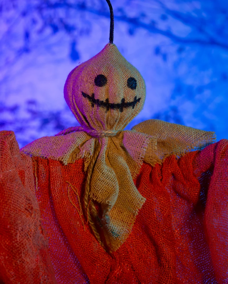 Kürbisgespenst mit Sackmaske Hängefigur 50cm