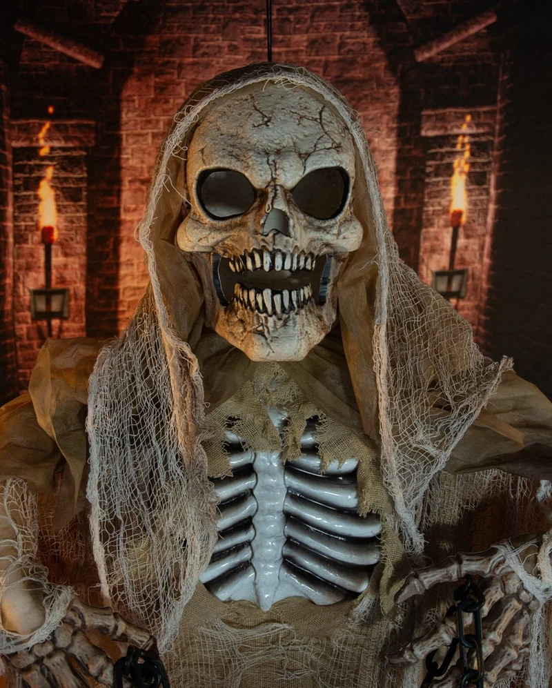 Mantus Skelett Dämon mit Bewegung, Sound & Licht 183cm
