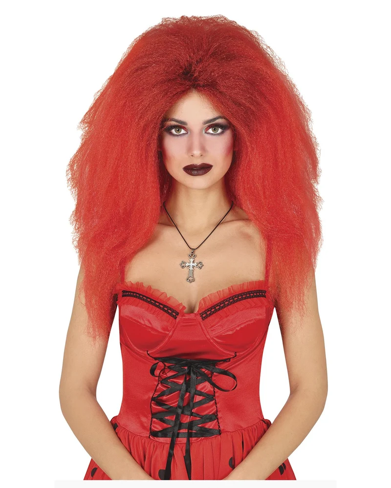 Teufelsperücke Schwarz/Rot