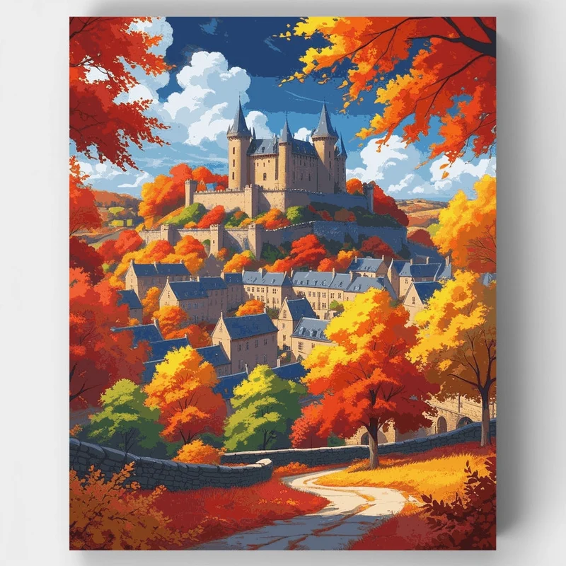 Edinburgh Castle in Autumn - Paint by Numbers Kit
