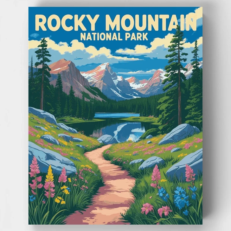 Rocky Mountain National Park Wildflower Trail - Paint by Numbers Kit