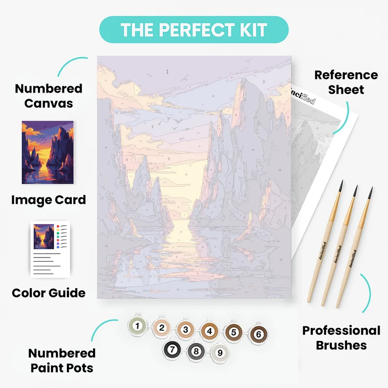 Olympic National Park Sunset Canyon - Paint by Numbers Kit