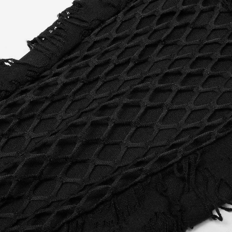 Damen Punk Mesh Splice Riss Schlaghose
