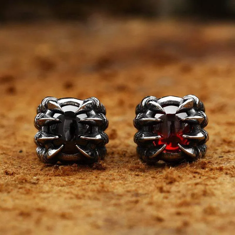 Herren Punk Dragon Claw Rubinring