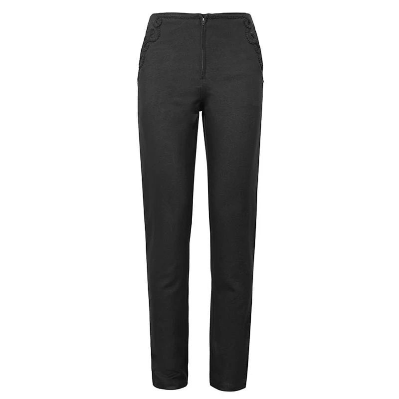Herren Gothic Front Zip Anzughose Dunkelrot