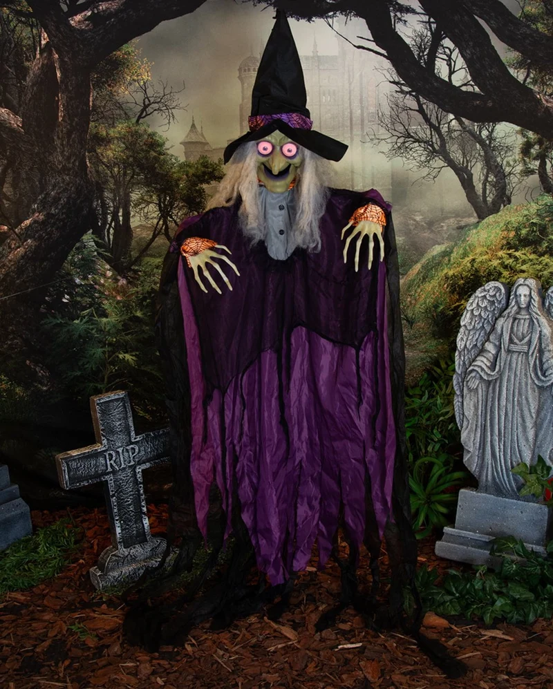 Agatha Hexe mit beweglichen Augen & Mund 183cm