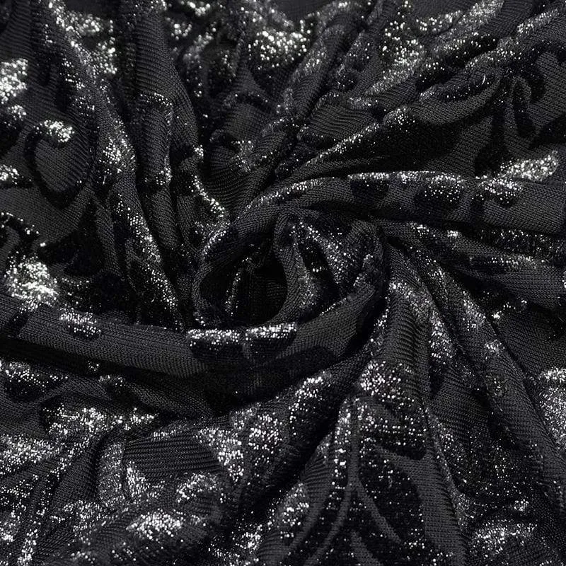 Schwarzes, schulterfreies Gothic-Crop-Top mit ausgestellten Ärmeln für Damen