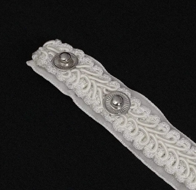 Damen Gothic Lace Multilayer Weiß Neckwear