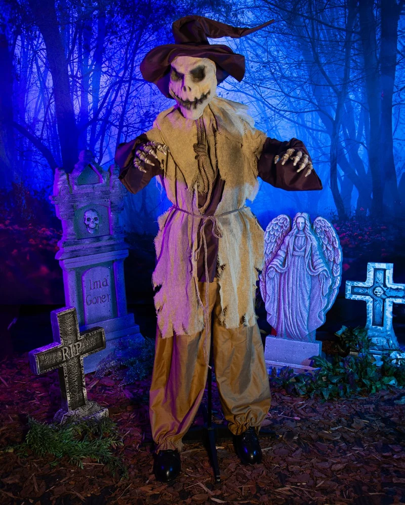 Evil Farmhouse Scarecrow mit Bewegung, Sound & Light 183cm