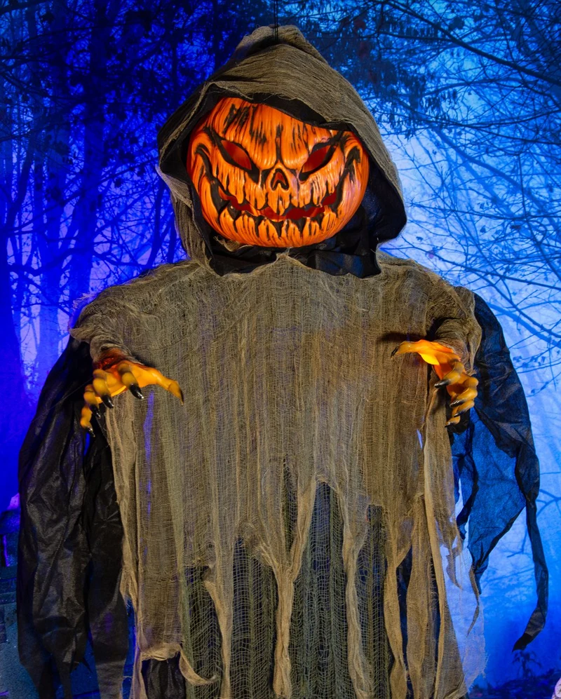 Großes Kürbismonster Hängefigur mit Licht & Ton 215cm