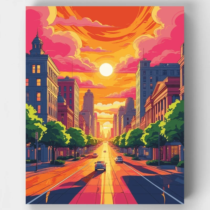 Adelaide Sunset Boulevard - Paint by Numbers Kit
