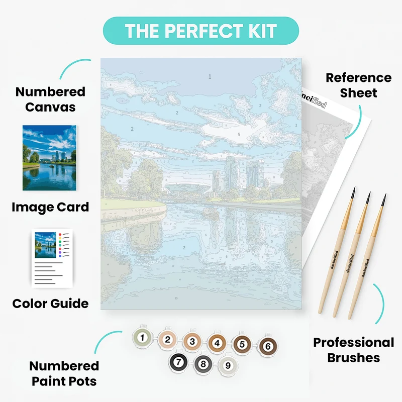 Adelaide Riverside Cityscape - Paint by Numbers Kit
