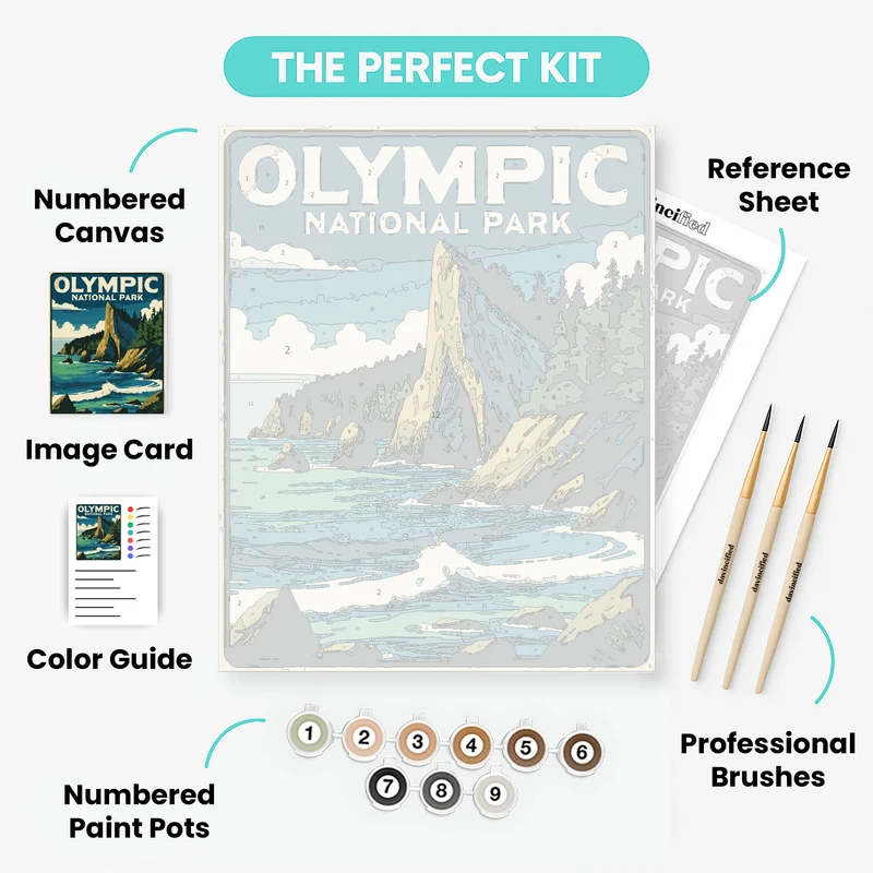 Olympic National Park Rocky Coastal Arch - Paint by Numbers Kit