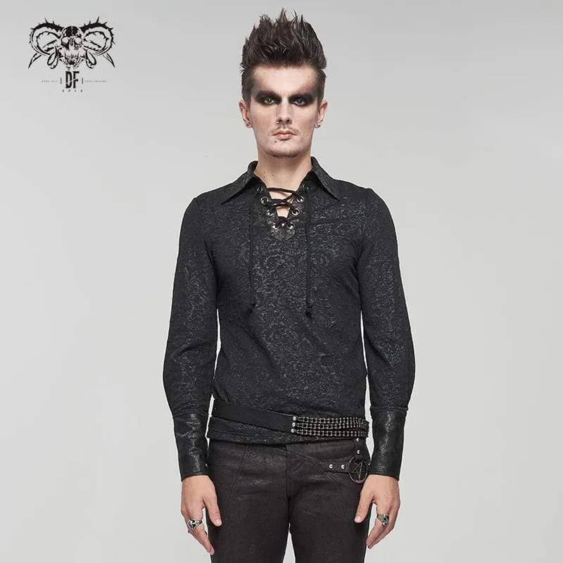 Gothic-Trägerhemd mit Umlegekragen für Herren