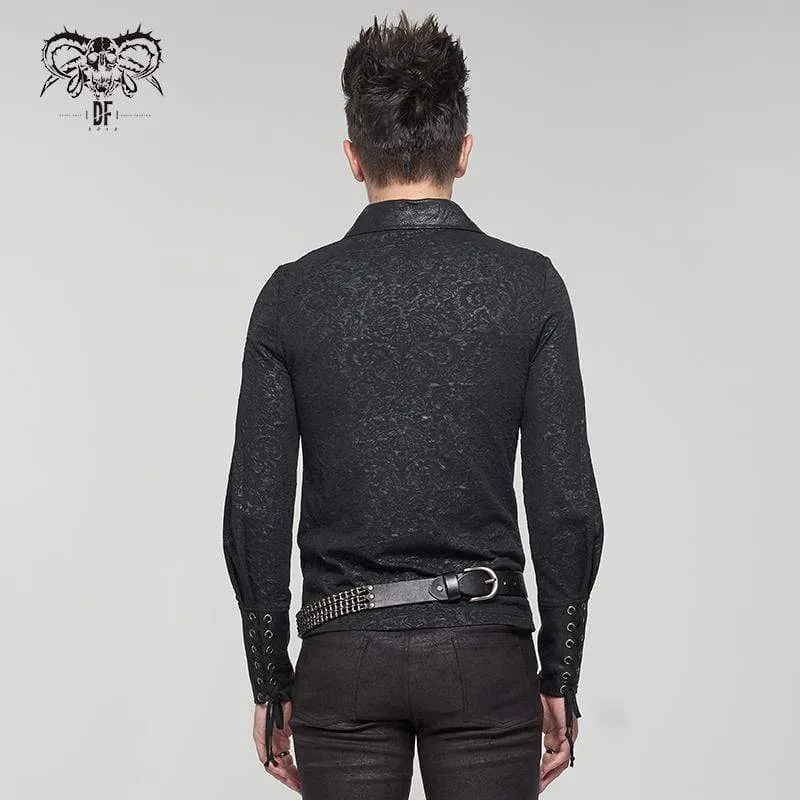 Gothic-Trägerhemd mit Umlegekragen für Herren