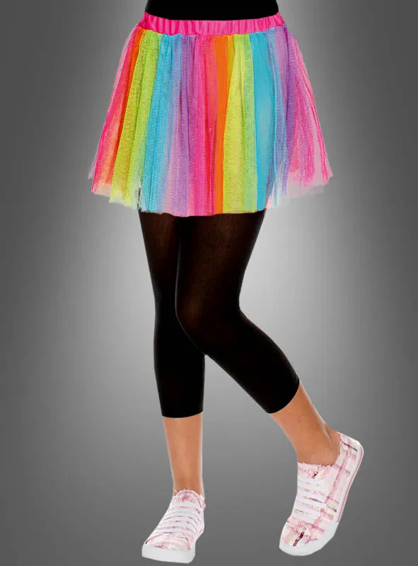 Bunter Tüllrock Regenbogen Kinder