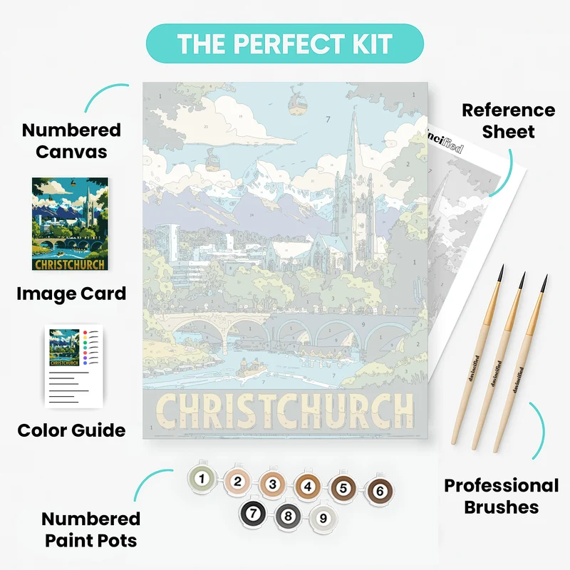 Christchurch New Zealand - Paint by Numbers Kit