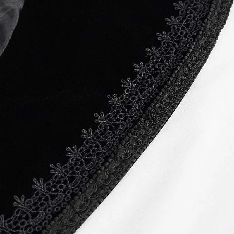 Herren Gothic Floral Schwalbenschwanzmantel Schwarz
